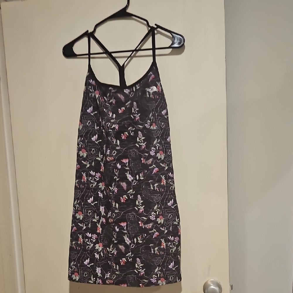 NORTH FACE Racerback Floral Strappy Dress With Built In Shorts And Pockets